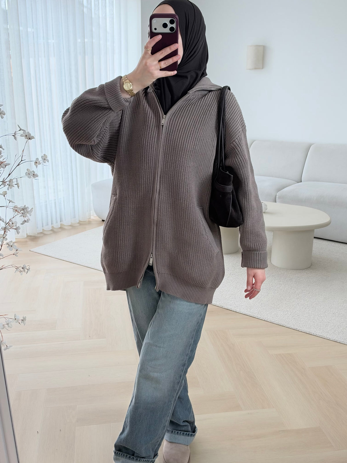 Nora cardigan | Ash brown